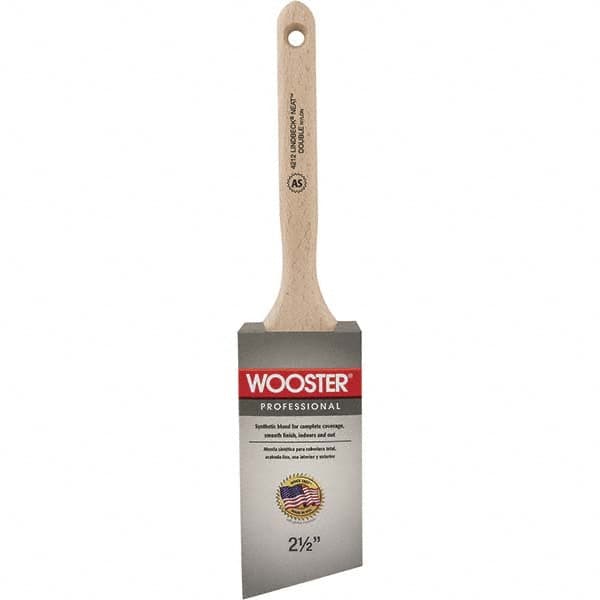 Wooster Brush - 2-1/2" Angled Synthetic Sash Brush - 2-15/16" Bristle Length, 7-7/8" Poly Foam Fluted Handle - Benchmark Tooling