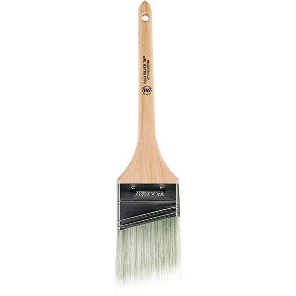 Wooster Brush - 2-1/2" Angled Synthetic Sash Brush - 2-11/16" Bristle Length, 7-1/4" Wood Rattail Handle - Benchmark Tooling