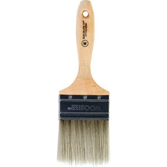 Wooster Brush - 3" Flat Synthetic Wall Brush - 3-3/16" Bristle Length, 5-11/16" Wood Beavertail Handle - Benchmark Tooling