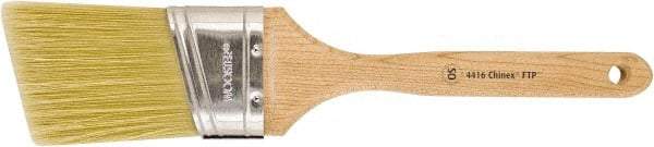 Wooster Brush - 2-1/2" Oval/Angle Synthetic Varnish Brush - 3-3/16" Bristle Length, 8" Maple Fluted Handle - Benchmark Tooling