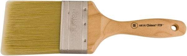 Wooster Brush - 3" Flat Synthetic Wall Brush - 3-7/16" Bristle Length, 6-1/4" Maple Beavertail Handle - Benchmark Tooling