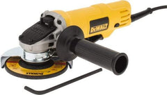 DeWALT - 4-1/2" Wheel Diam, 12,000 RPM, Corded Angle & Disc Grinder - 5/8-11 Spindle, 120 Volts, 7.5 Amps - Benchmark Tooling