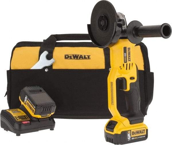 DeWALT - 4-1/2" Wheel Diam, 7,000 RPM, Cordless Angle & Disc Grinder - 5/8" Spindle - Benchmark Tooling