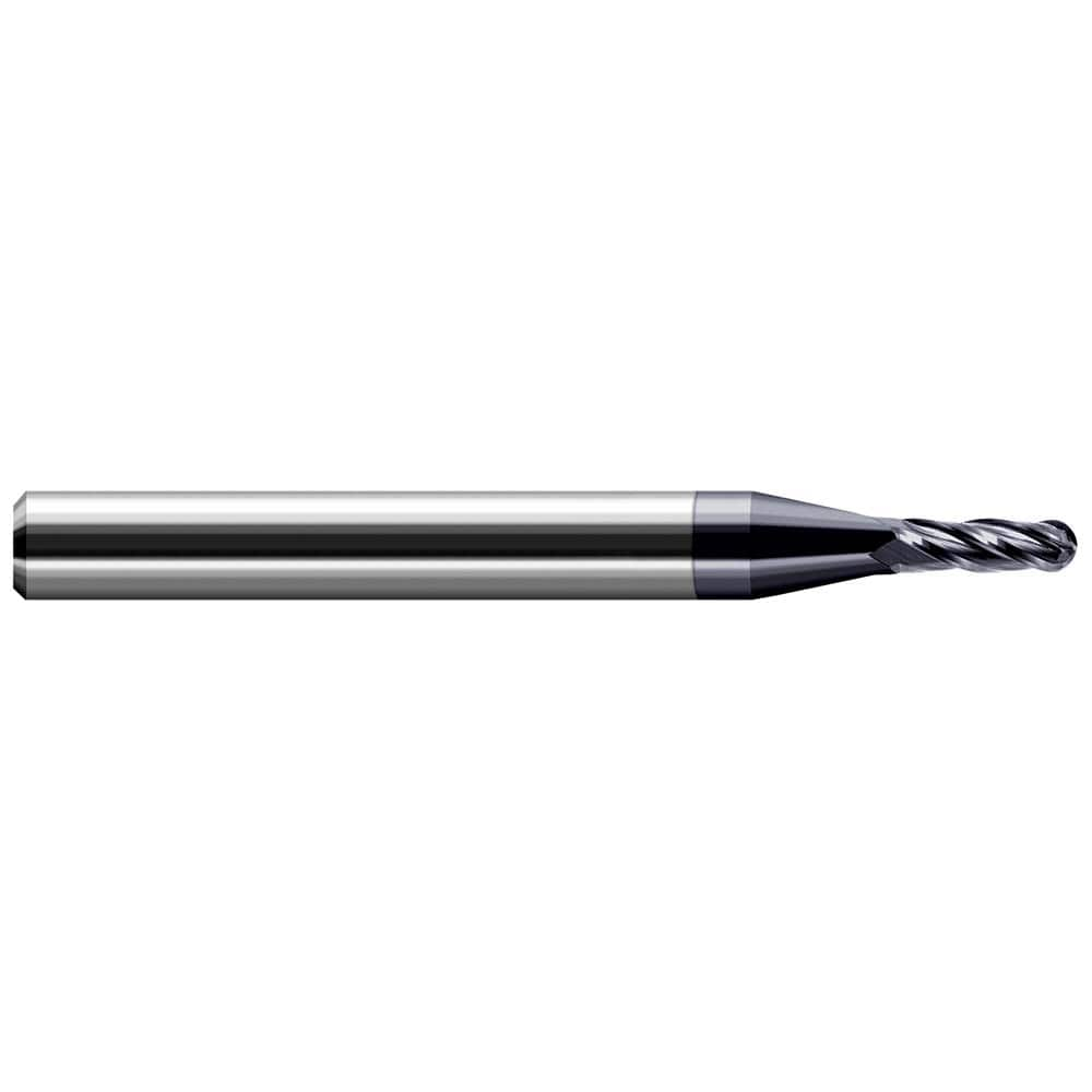 Harvey Tool - Ball End Mills; Mill Diameter (Decimal Inch): 0.0060 ; Number of Flutes: 4 ; Length of Cut (Decimal Inch): 0.0180 ; Material: Solid Carbide ; Overall Length (Inch): 1-1/2 ; Overall Length (Decimal Inch): 1.50000 - Exact Industrial Supply