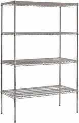 Sandusky Lee - 4 Shelf Wire Shelving Unit - 48" Wide x 24" Deep x 74" High, - Benchmark Tooling