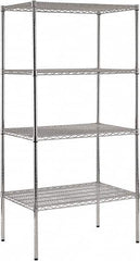 Sandusky Lee - 4 Shelf Wire Shelving Unit - 36" Wide x 24" Deep x 74" High, - Benchmark Tooling