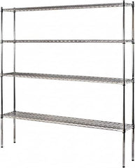 Sandusky Lee - 4 Shelf Wire Shelving Unit - 72" Wide x 12" Deep x 74" High, - Benchmark Tooling