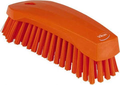 Vikan - 1.3" Bristle Length, Polyester Scrub Brush - 3" Wide Head, 8" OAL, Orange, Polypropylene Block - Benchmark Tooling