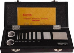 SPI - 9 Piece, 1/16 to 2", Grade 0, Steel Gage Block Set - Rectangular, 0.000008" Tolerance - Benchmark Tooling