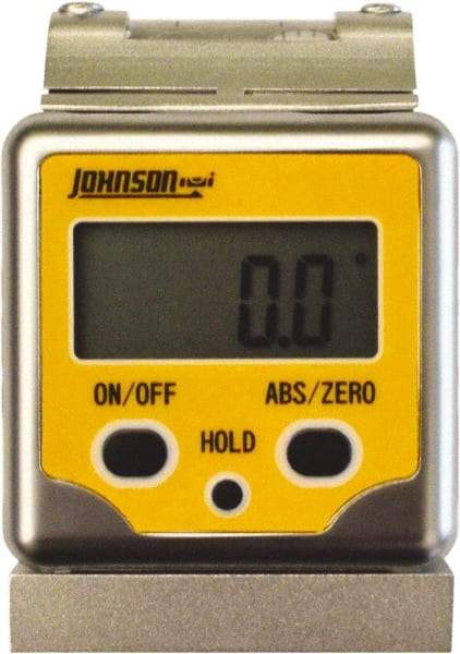 Johnson Level & Tool - (2) 180° Measuring Range, Magnetic Base Digital Protractor - 0.10° Resolution, Accuracy Up to 0.10°, CR2032 Lithium Battery Not Included - Benchmark Tooling