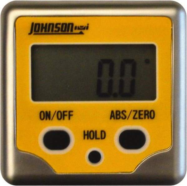 Johnson Level & Tool - (2) 180° Measuring Range, Magnetic Base Digital Protractor - 0.10° Resolution, Accuracy Up to 0.10°, CR2032 Lithium Battery Not Included - Benchmark Tooling