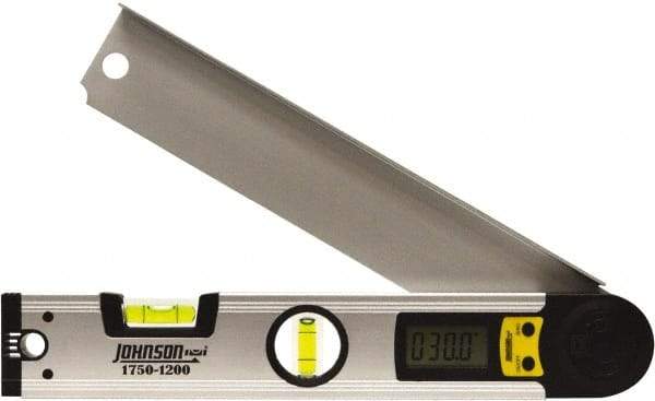 Johnson Level & Tool - 225° Measuring Range, Digital Protractor - 0.1° Resolution, 12 Inch Long Blade, Accuracy Up to 0.3°, CR2032 Lithium Battery Not Included - Benchmark Tooling