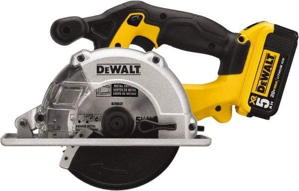 DeWALT - 20 Volt, 5-1/2" Blade, Cordless Circular Saw - 3,700 RPM, 2 Lithium-Ion Batteries Included - Benchmark Tooling