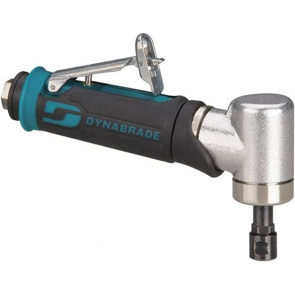 Dynabrade - 1/4" Collet, Angle Handle, Air Angle Die Grinder - 25,000 RPM, Rear Exhaust, 26 CFM, 0.4 hp, 90 psi, 1/4 NPT Inlet - Benchmark Tooling