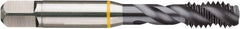 Guhring - #8-32 UNC 2B/3B Modified Bottoming Spiral Flute Tap - Cobalt, TiCN Finish, 2.13" OAL, Right Hand Flute, Right Hand Thread, H3, Series 4408 - Exact Industrial Supply
