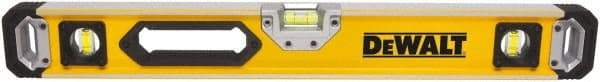 DeWALT - Magnetic 48" Long 3 Vial Box Beam Level - Aluminum, Yellow - Benchmark Tooling