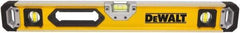 DeWALT - 72" Long 3 Vial Box Beam Level - Aluminum, Yellow - Benchmark Tooling