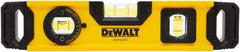 DeWALT - Magnetic 9" Long 2 Vial Torpedo Level - Aluminum, Yellow - Benchmark Tooling