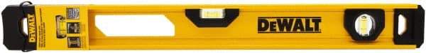 DeWALT - 24" Long 3 Vial I-Beam Level - Aluminum, Yellow - Benchmark Tooling