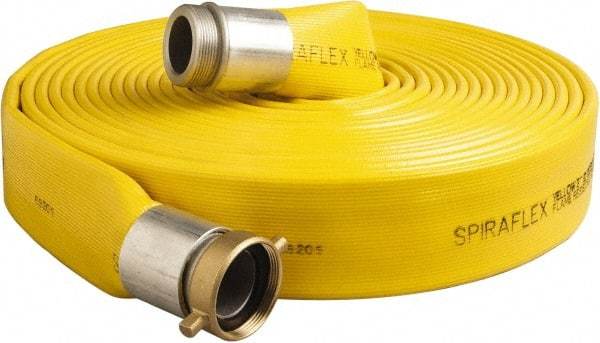 Alliance Hose & Rubber - 2" ID x 2.34 OD, 200 Working psi, Yellow Pliovic Hose, Lays Flat - 50' Long, -10 to 150°F - Benchmark Tooling