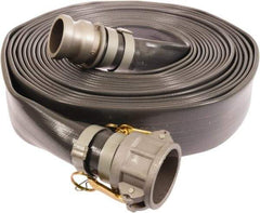 Continental ContiTech - 6" ID x 6.38 OD, 35 Working psi, Gray Pliovic Hose, Lays Flat - 50' Long, -10 to 150°F - Benchmark Tooling