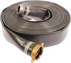 Continental ContiTech - 1-1/2" ID x 1.72 OD, 90 Working psi, Gray Pliovic Hose, Lays Flat - 50' Long, -10 to 150°F - Benchmark Tooling