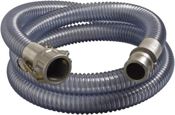 Alliance Hose & Rubber - 4" Inside x 4.71" Outside Diam, Food & Beverage Hose - 10" Bend Radius, Clear, 20' Long, 35 Max psi, 29 Vacuum Rating - Benchmark Tooling