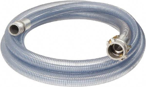 Alliance Hose & Rubber - 4" Inside x 4-1/2" Outside Diam, Food & Beverage Hose - 16" Bend Radius, Clear, 10' Long, 55 Max psi, 29 Vacuum Rating - Benchmark Tooling