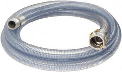 Alliance Hose & Rubber - 1-1/2" Inside x 1.78" Outside Diam, Food & Beverage Hose - 6" Bend Radius, Clear, 20' Long, 89 Max psi, 29 Vacuum Rating - Benchmark Tooling