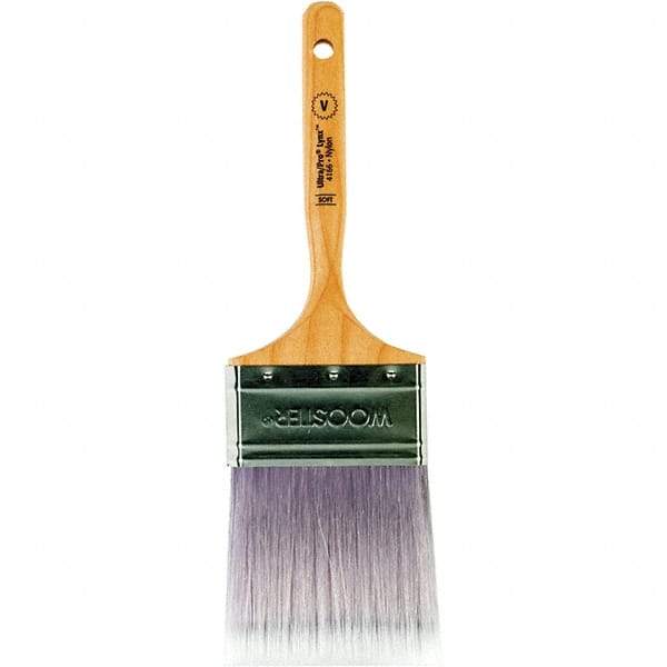 Wooster Brush - 3" Flat Synthetic Varnish Brush - 3-3/16" Bristle Length, 6-1/4" Maple Dowel Handle - Benchmark Tooling