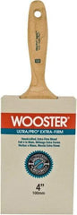 Wooster Brush - 4" Flat Synthetic Wall Brush - 3-15/16" Bristle Length, 6-1/4" Maple Beavertail Handle - Benchmark Tooling