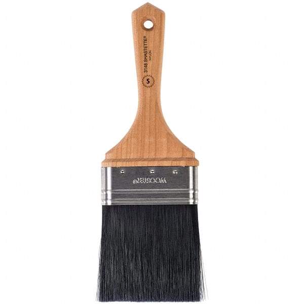 Wooster Brush - 3" Flat Synthetic Varnish Brush - 3-3/16" Bristle Length, 5-1/2" Maple Beavertail Handle - Benchmark Tooling