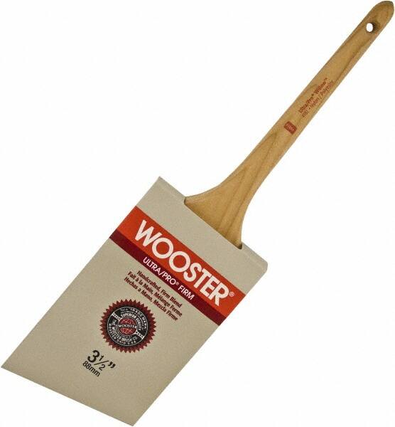 Wooster Brush - 3-1/2" Angled Nylon/Polyester Sash Brush - 3-3/16" Bristle Length, 8" Maple Rattail Handle - Benchmark Tooling