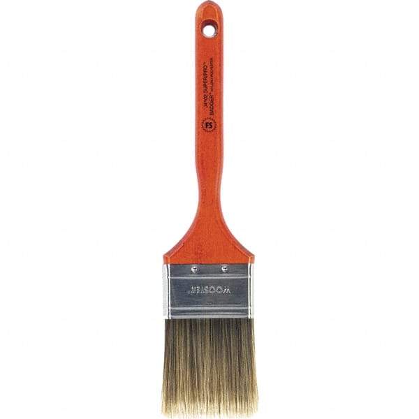 Wooster Brush - 2-1/2" Flat Nylon/Polyester Sash Brush - 2-15/16" Bristle Length, 7-3/16" Wood Fluted Handle - Benchmark Tooling