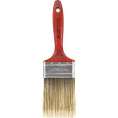 Wooster Brush - 3" Flat Nylon/Polyester Wall Brush - 3-15/16" Bristle Length, 6-1/2" Wood Beavertail Handle - Benchmark Tooling