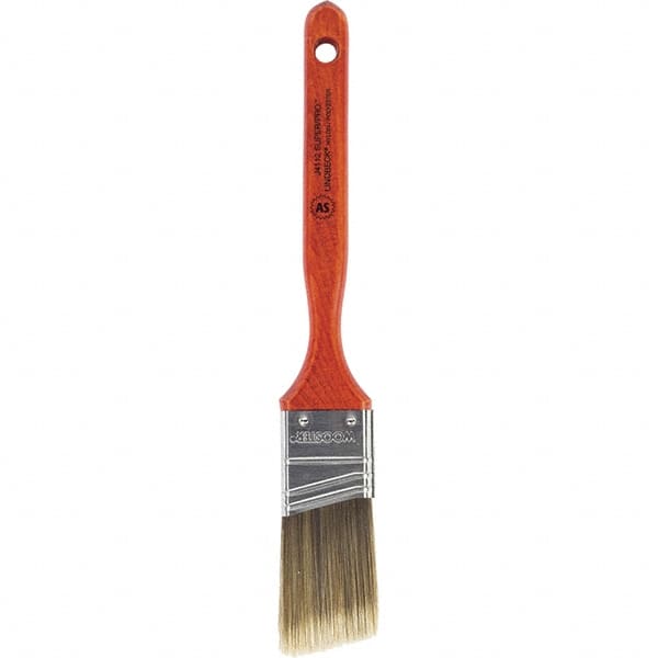 Wooster Brush - 1-1/2" Angled Nylon/Polyester Sash Brush - 2-7/16" Bristle Length, 7-3/16" Wood Fluted Handle - Benchmark Tooling