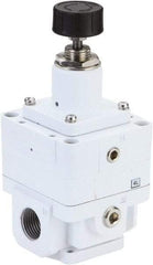 PRO-SOURCE - 1/4 NPT Port, 42 CFM, Miniature Regulator - 1.45 to 116 psi Range, 145 Max psi Supply Pressure, 1/8" Gauge Port Thread, 2.13" Wide x 5.16" High - Benchmark Tooling