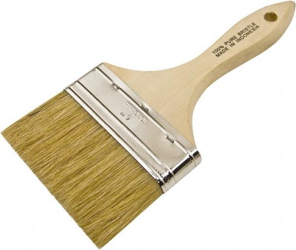 Wooster Brush - 4" Flat Hog Chip Brush - 2" Bristle Length, 5-3/4" Wood Beavertail Handle - Benchmark Tooling