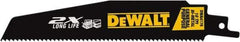 DeWALT - 6" Long x 1" Thick, High Speed Steel Reciprocating Saw Blade - Straight Profile, 10 TPI, Toothed Edge, Universal Shank - Benchmark Tooling