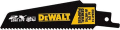 DeWALT - 4" Long x 1" Thick, High Speed Steel Reciprocating Saw Blade - Straight Profile, 10 TPI, Toothed Edge, Universal Shank - Benchmark Tooling