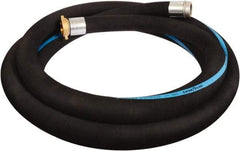 Alliance Hose & Rubber - 1-1/2" ID x 1.87 OD, 150 Working psi, Black Synthetic Rubber Water & Discharge Hose - Male x Female NPSH Ends, 20' Long, -25 to 200°F - Benchmark Tooling