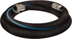 Alliance Hose & Rubber - 3" ID x 3.42 OD, 150 Working psi, Black Synthetic Rubber Water & Discharge Hose - Female Camlock x Male Nipple Ends, 20' Long, -25 to 200°F - Benchmark Tooling