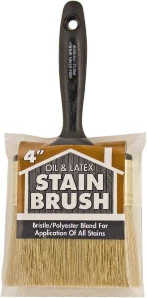 Wooster Brush - 4" Flat Synthetic Utility Paint Brush - 2-11/16" Bristle Length, 5-3/4" Plastic Beavertail Handle - Benchmark Tooling