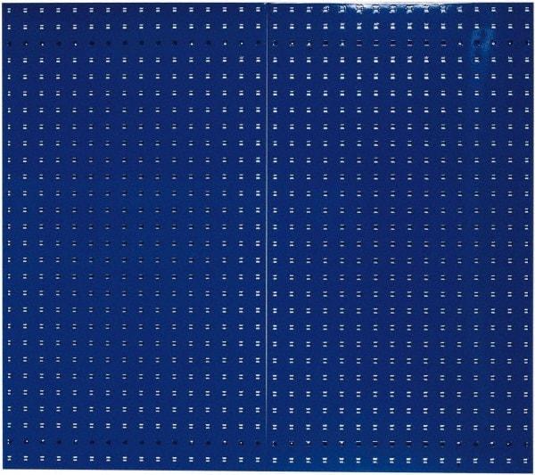 Triton - 24" Wide x 42-1/2" High Industrial Steel Tool Peg Board System - 2 Panels, Steel, Blue - Benchmark Tooling