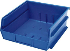 Triton - 10-7/8" Deep, Blue Polypropylene Hopper Stacking Bin - 5" High x 11" Wide x 10-7/8" Long - Benchmark Tooling