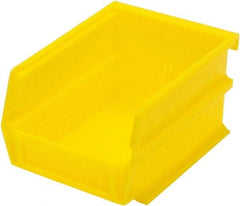 Triton - 5-3/8" Deep, Yellow Polypropylene Hopper Stacking Bin - 3" High x 4-1/8" Wide x 5-3/8" Long - Benchmark Tooling