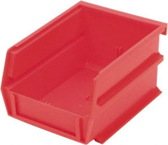 Triton - 5-3/8" Deep, Red Polypropylene Hopper Stacking Bin - 3" High x 4-1/8" Wide x 5-3/8" Long - Benchmark Tooling