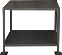 Durham - 72 Wide x 36" Deep x 36" High, Steel Machine Work Table - Flat Top, Rounded Edge, Fixed Legs, Gray - Benchmark Tooling