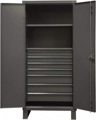 Durham - 2 Shelf Locking Storage Cabinet - Steel, 36" Wide x 24" Deep x 78" High, Gray - Benchmark Tooling