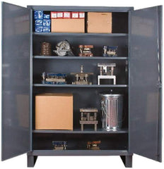 Durham - 4 Shelf Locking Storage Cabinet - Steel, 72" Wide x 24" Deep x 78" High, Gray - Benchmark Tooling